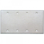430 Stainless Steel Wallplate with 4 Gang Blank_noscript