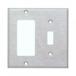 430 SS Wallplate with 2 Gang, 1 Toggle & 1 GFCI_noscript