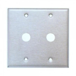 0.406" Hole 430 SS Wallplate with 2 Gang Cable