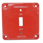4" Raised  Emergency Type Emergency Metal Switch Plate_noscript