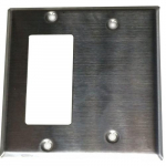 430 Stainless Steel Wallplate with 2 Gang, GFCI & Blank_noscript