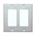 304 S.S. Wallplate with 2 Gang Decorative/GFCI_noscript