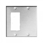 304 SS Wallplate with 2 Gang, 1 GFCI & 1 Blank