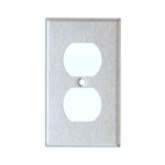 304 SS Oversize Wallplate with 1 Gang Duplex Receptacle
