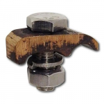 #4-2/0 I Beam Ground Clamp with Clamped to Beam_noscript