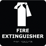 Ada Braille Sign "Fire Extinguisher"/ Black_noscript