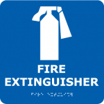 Ada Braille Sign "Fire Extinguisher"/ Blue_noscript