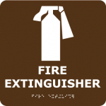 Ada Braille Sign "Fire Extinguisher"/ Brown_noscript