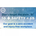 "5S + Safety = 6S", Banner, 36"x60"_noscript