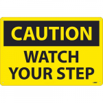 "Caution Watch Your Step" Sign, 12" x 18"_noscript