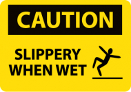 "Caution Slippery When Wet" Sign_noscript