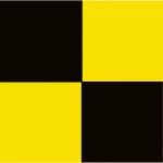 2" x 18" Black/Yellow Checkerboard Safety Tape_noscript