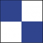 2" x 18" Blue/White Checkerboard Safety Tape_noscript