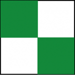 2" x 18" Green/White Checkerboard Safety Tape_noscript