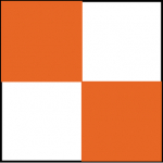 2" x 18" Orange/White Checkerboard Safety Tape_noscript