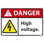 "Danger High Voltage" Sign, 12" x 18"_noscript
