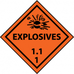 DOT Placard Sign "Explosives 1.1 1"_noscript