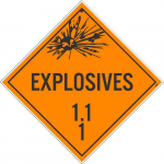 DOT Placard Sign "Explosives 1.1"_noscript