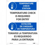 "Temperature Check Station", Eng/Esp Sign_noscript