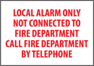 10" x 7" Fire Alarm Sign, Rigid Plastic_noscript