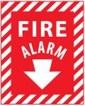 12" x 9" Fire Alarm Sign, Rigid Plastic_noscript
