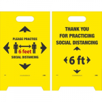 "6ft Practice Social Distance", Double-sided Floor Sign