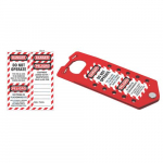 Hasp/Tag Combo Device, Red, Aluminum_noscript