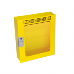 Key Cabinet, 160 Key Capacity, Yellow, Metal, 4" x 15.5"_noscript
