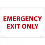 "Emergency Exit Only" Sign, Standard Aluminum_noscript