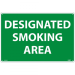 "Designated Smoking Area" Sign, Standard Aluminum