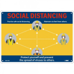 "Social Distancing" Sign, Rigid Plastic_noscript