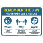 "Remember The 3 W's" Eng/Esp Sign_noscript