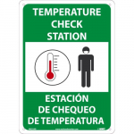 "Temperature Check Station", Eng/Esp Rigid Plastic Sign_noscript