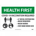 "Health First, Covid-19 Vaccination Required" Sign_noscript