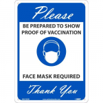 "Please Show Proof of Vaccination", Blue, Sign_noscript