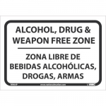 "Alcohol Drug & Weapon Free Zone" Sign