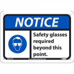 Aluminum Sign "Notice Safety Glasses"_noscript