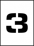 12"Stencil Number "3"_noscript