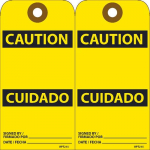 "Caution Bilingual" Tag, Grommet