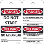 "Danger Do Not Start" Bilingual Tag_noscript
