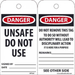 "Danger Unsafe Do Not Use" Tag_noscript