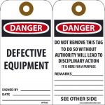 "Danger Defective Equipment" Tag, Grommet_noscript