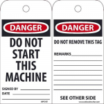 "Danger Do Not Start This Machine" Tag_noscript