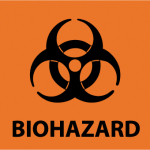 3"x 3"Biohazard Sign w/Legend: "Biohazard"