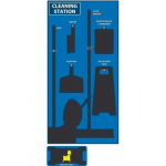 Cleaning Station Shadow Board, Blue/Black, Acrylic