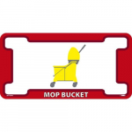 "Mop Bucket", Floor Sign, Walk on Smooth, Red/White_noscript