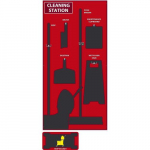 Cleaning Station Shadow Board, Red/Black, Aluminum