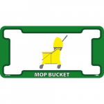 "Mop Bucket", Floor Sign, Walk on Smooth, Green/White_noscript