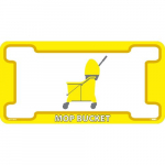 "Mop Bucket", Floor Sign, Walk on Smooth, Yellow/White_noscript