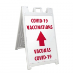 "Covid-19 Vaccinations, Straight", Sign, Rigid Plastic